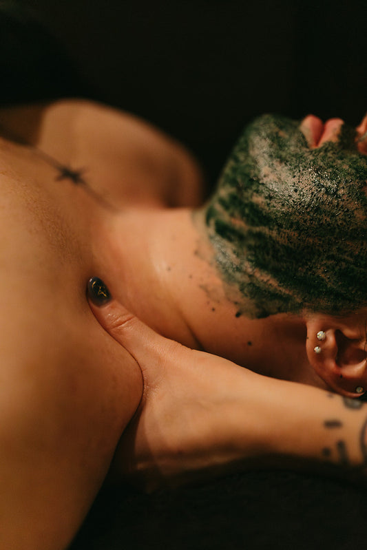 Facial in RiNo Denver at the skin sanctum shoulder massage
