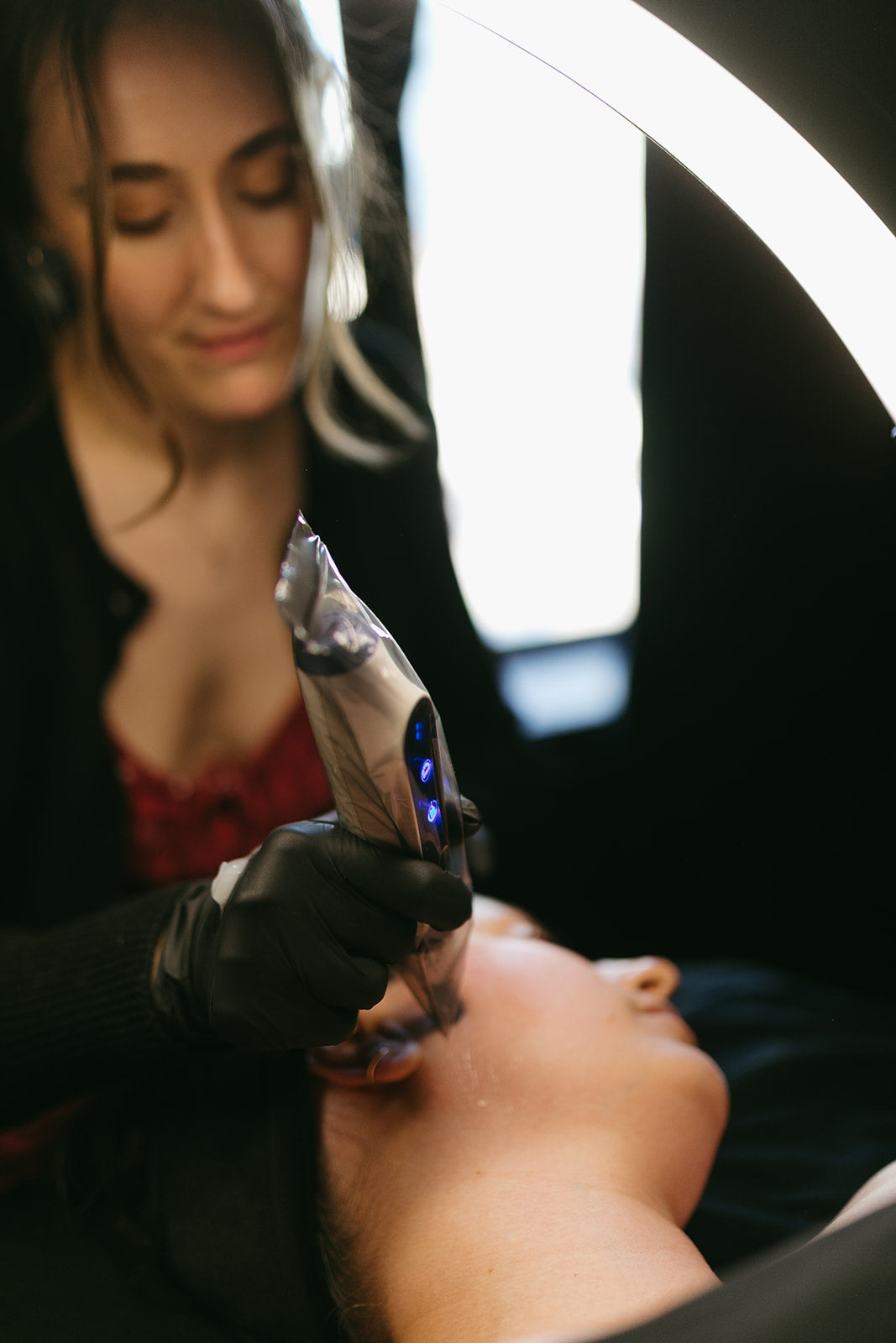 Microneedling treatment being performed in Denver at the skin sanctum 
