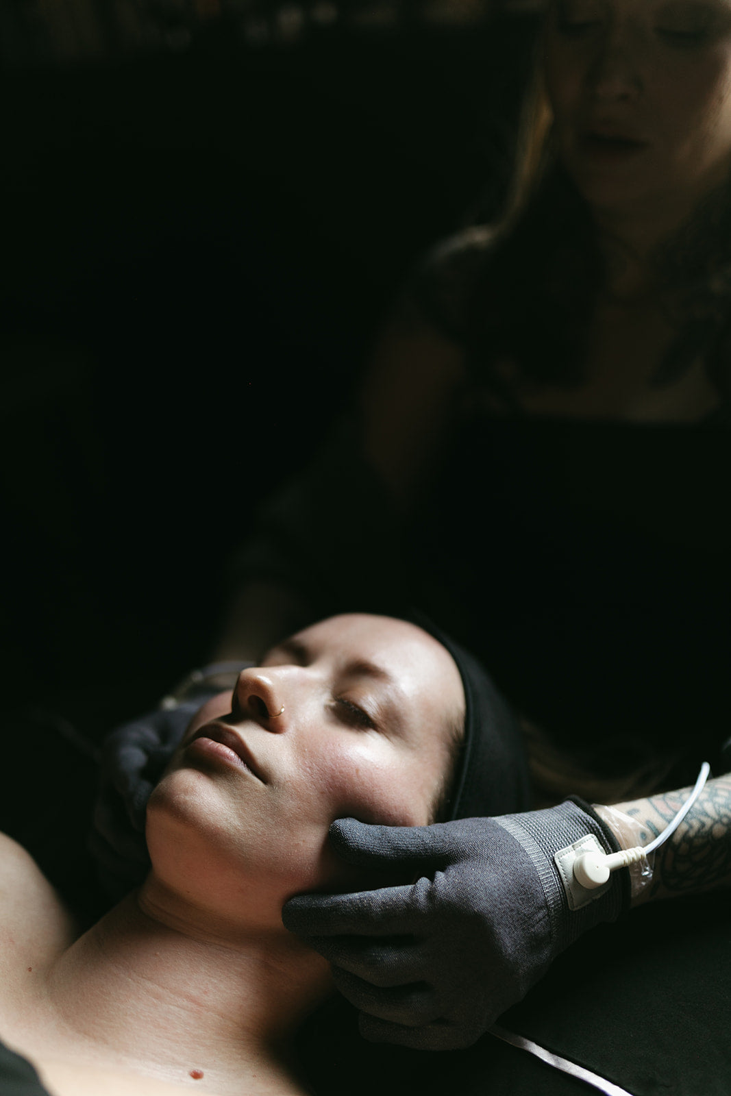 Facial microcurrent device gloves at a spa in Denver co