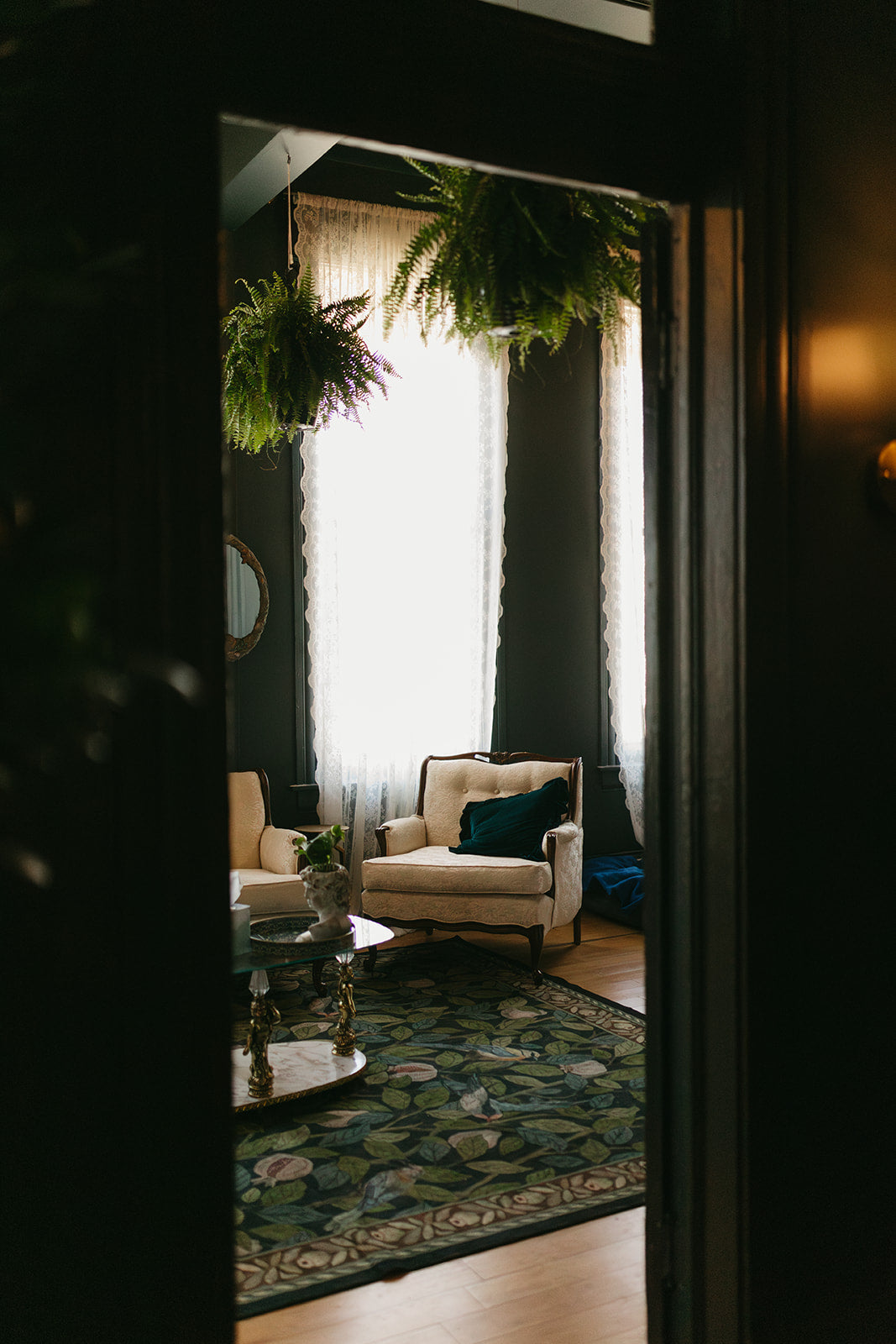The spa waiting room at the skin sanctum in Denver Colorado 